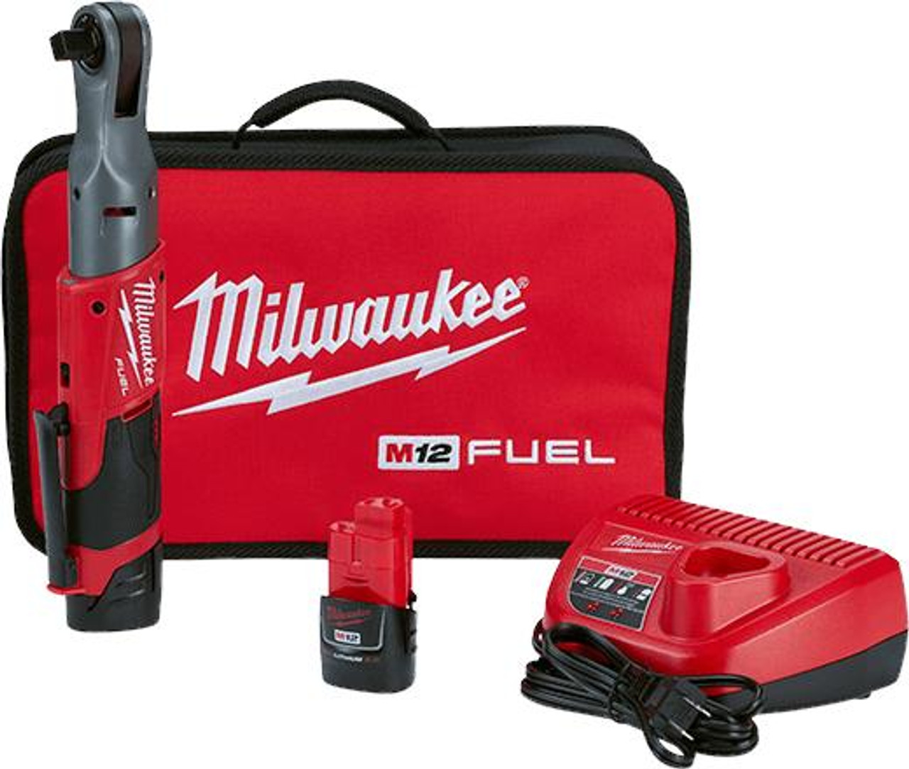  Milwaukee M12 FUEL 1/2" Ratchet 2 Battery Kit 2558-22 
