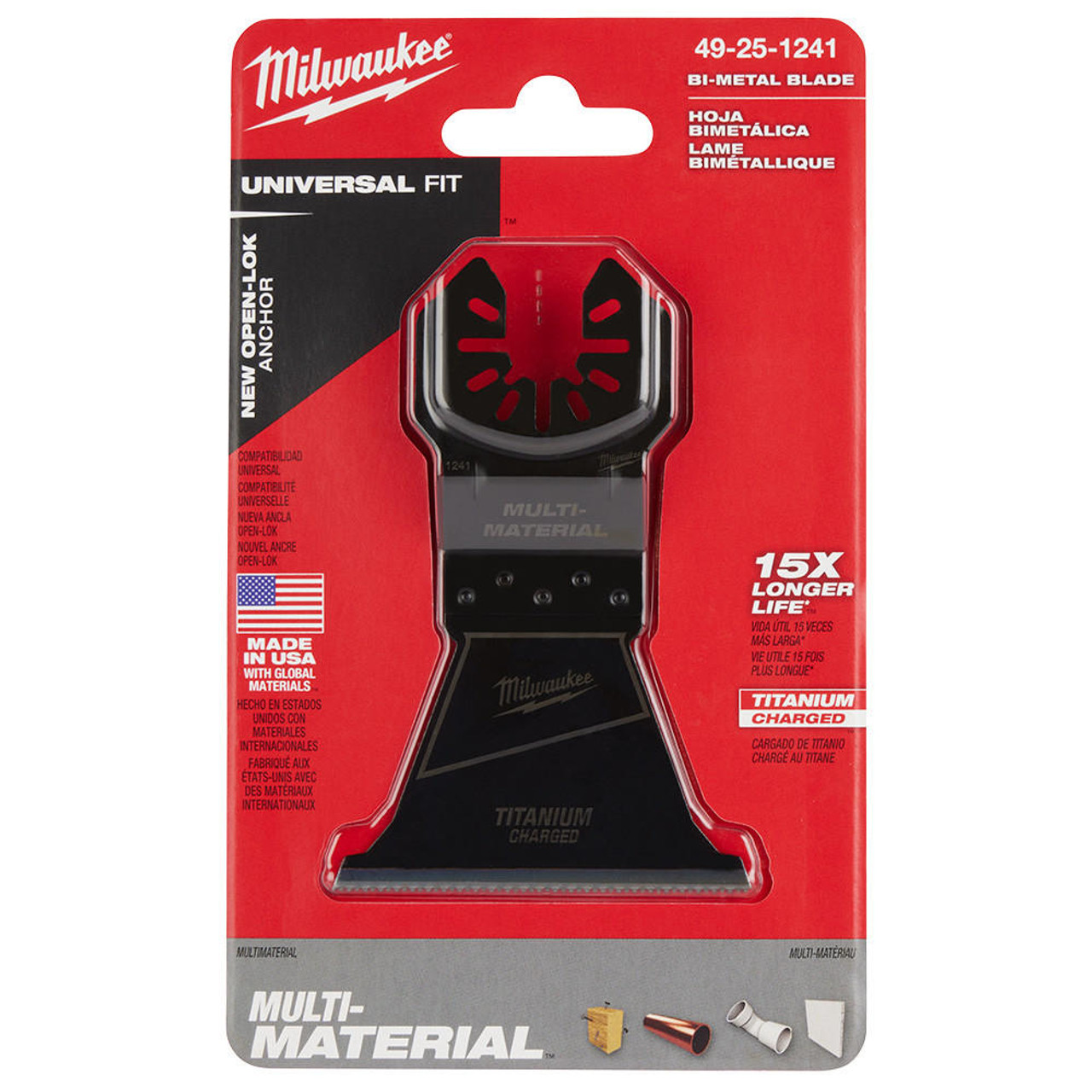 Milwaukee MILWAUKEE OPEN-LOK 2-1/2"" TITANIUM CHARGED Bi-Metal Multi-Material Multi-Tool Blade 