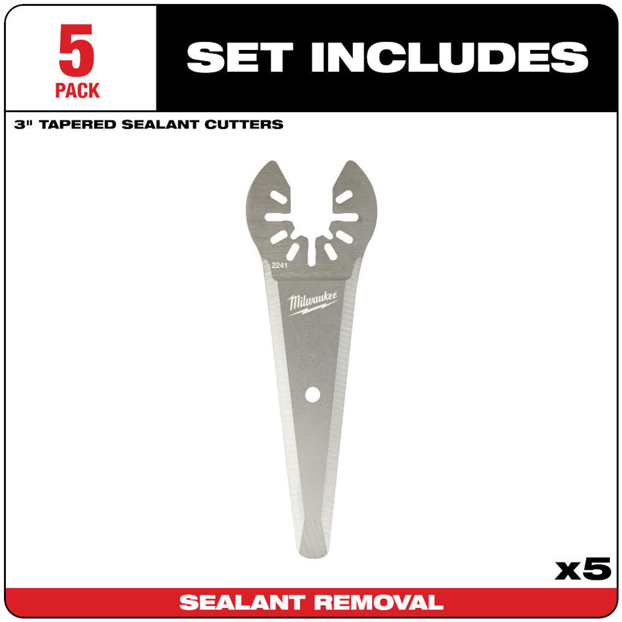  Milwaukee OPEN-LOK TAPERED SEALANT CUTTING BLADE 5PK 49-25-2241 