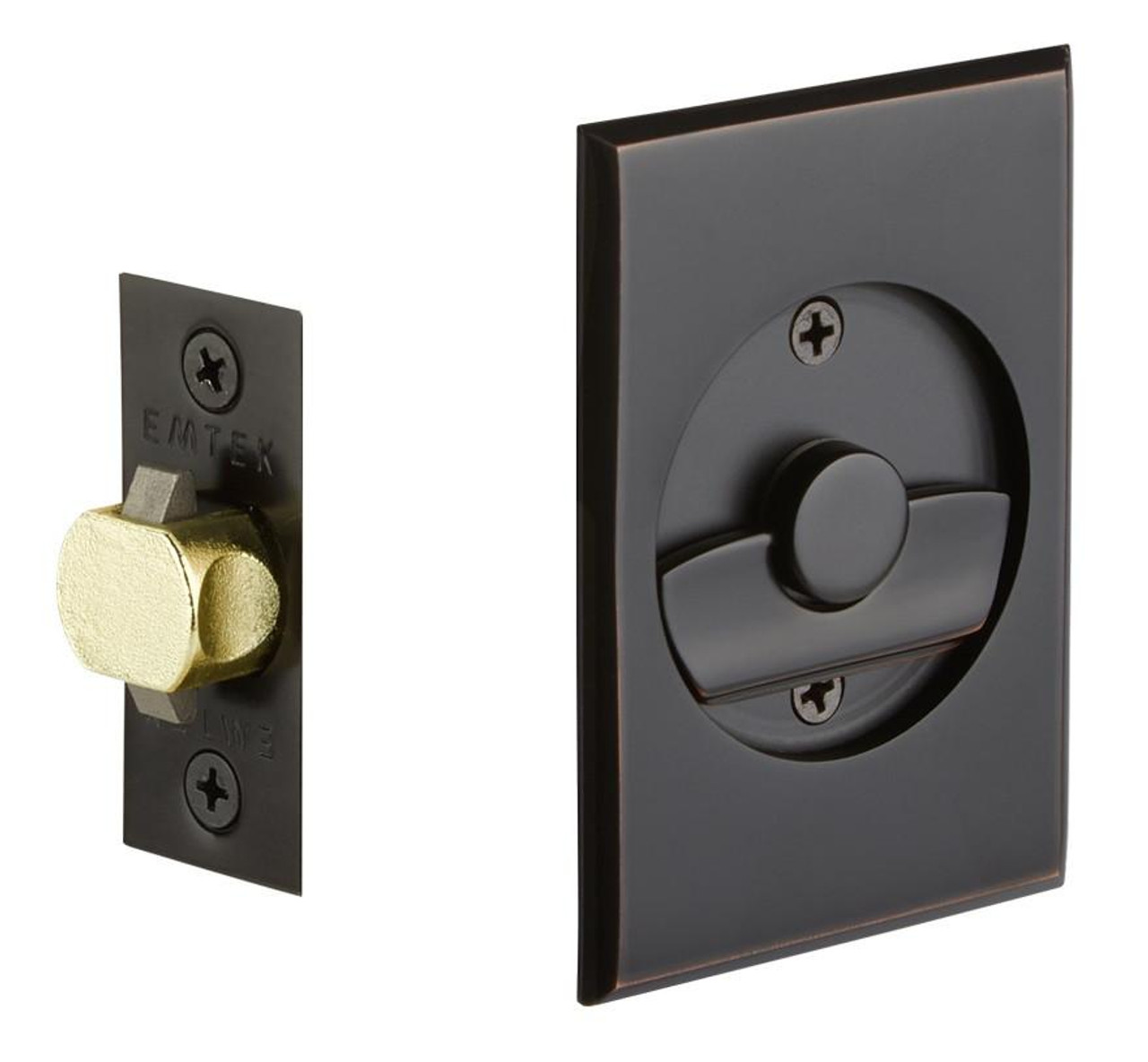  EMTEK 2015 Privacy RECTANGULAR POCKET DOOR TUBULAR LOCKS 