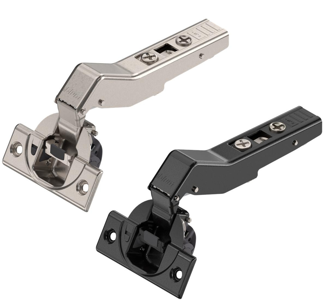  Blum 79B3558 Positive +45 Degree Hinge SCREW ON Clip Top BLUMOTION Soft-Close Zinc or Onyx 