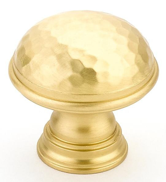  Schaub 1-1/4" Atherton Knob Hammered Plain Edge 