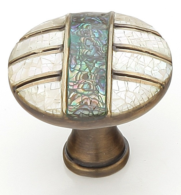 Schaub Fair Isle 1-3/8" Diameter Imperial Shell, White Mother of Pearl, Aged Dover