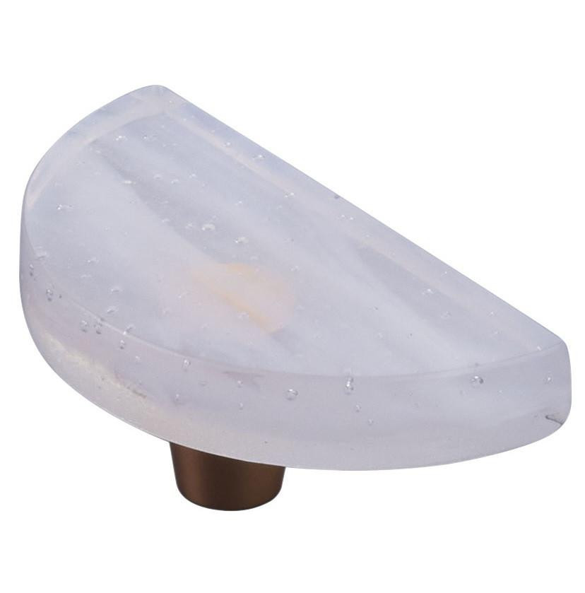  Schaub Fused Glass Large Half Moon Knob 3" Diameter Cabinet Knobs , 1-1/8"Projection 