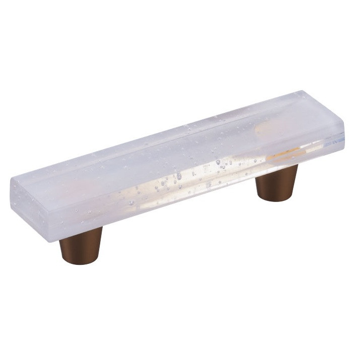 Schaub Fused Glass Rectangular Pull 4-1/2" x 1" Overall, 3" Center to center