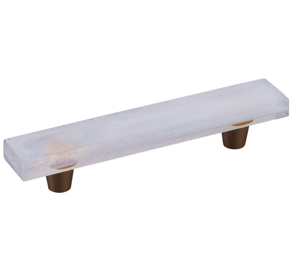 Schaub Fused Glass Rectangular Pull 6" x 1" Overall, 4" Center to Center