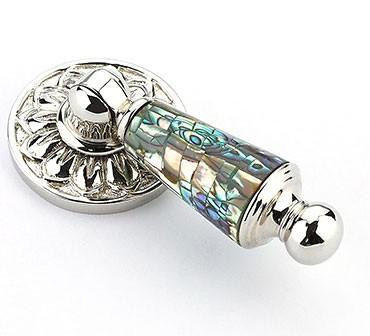  Schaub Imperial Shell Symphony Pendant Pull Polished Nickel 2-3/4" Overall Length 