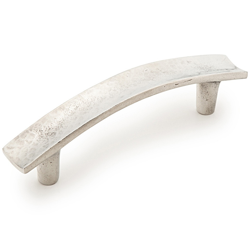 Schaub Martello, Pull, Square End Arched, 5-1/16" 128 mm center to center, Natural - Unlacquered Living Finish