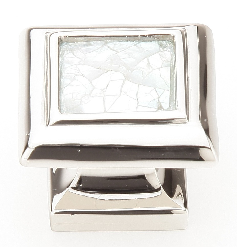 Schaub Symphony Knob Mother of Pearl Polished Nickel 1-3/8" diameter