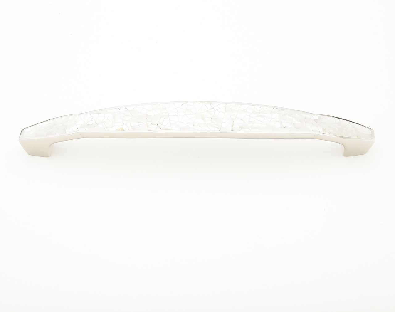 Schaub Symphony Arched Pull Mother of Pearl Polished Nickel 8" Centers 9" Overall Length