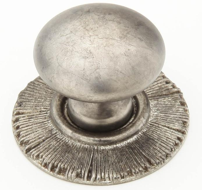  Schaub Symphony Sunburst Solid Brass 1-1/4" Round Knob with a   1-11/16 " Diameter Backplate 