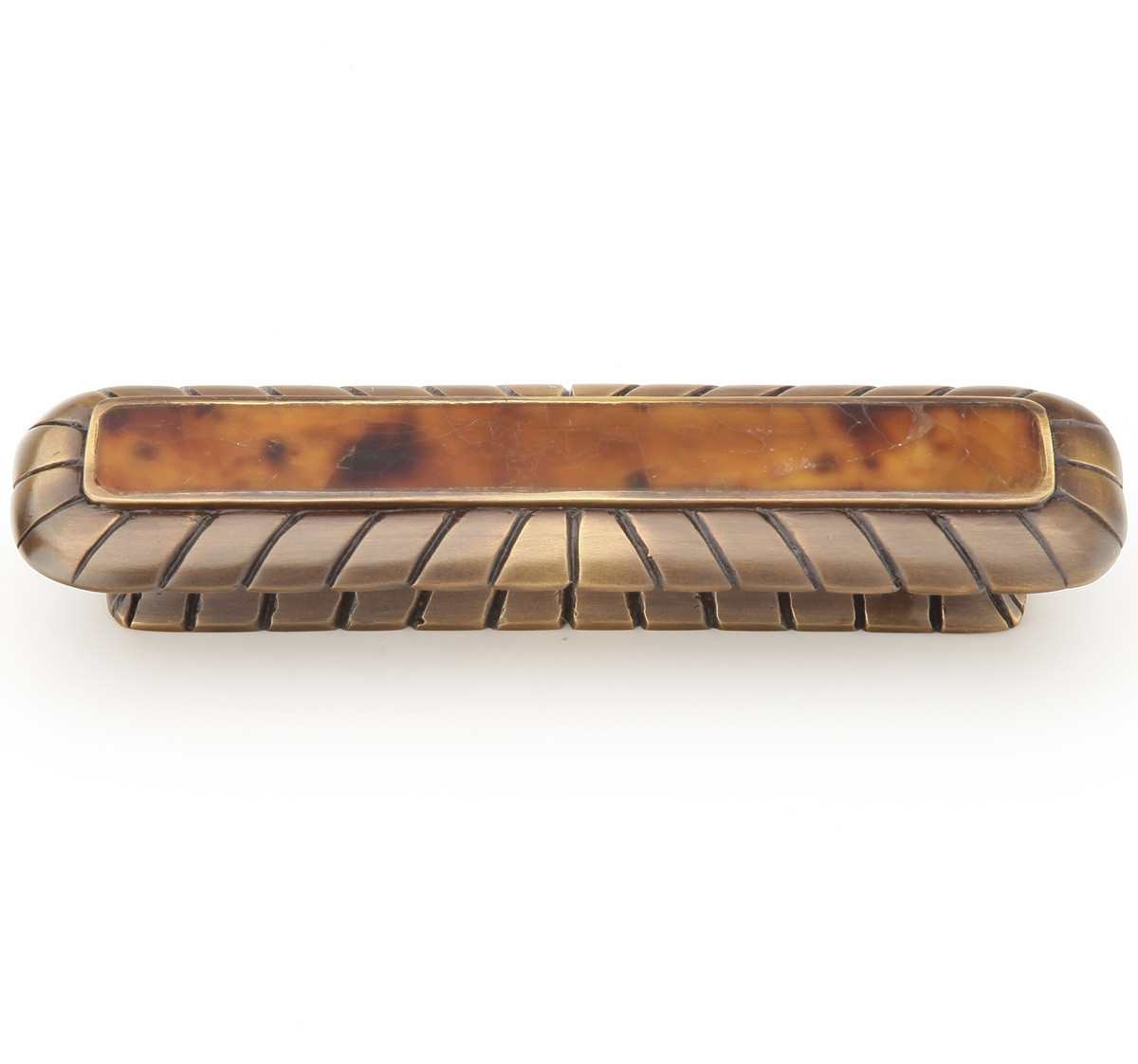 Schaub Symphony Flat Faced Pull Tiger Penshell Estate Dover finish 3" Centers 4-1/2" x 1-1/4" Overall Length