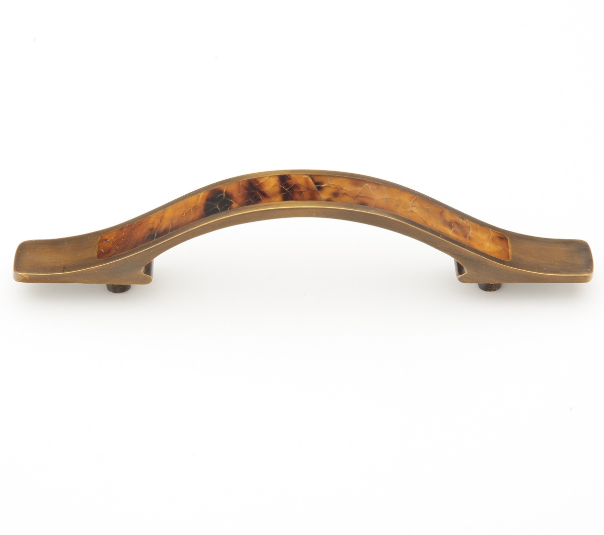 Schaub Symphony Arched Pull Tiger Penshell Estate Dover finish 4" Centers 6-1/2" x 3/4" Overall Length