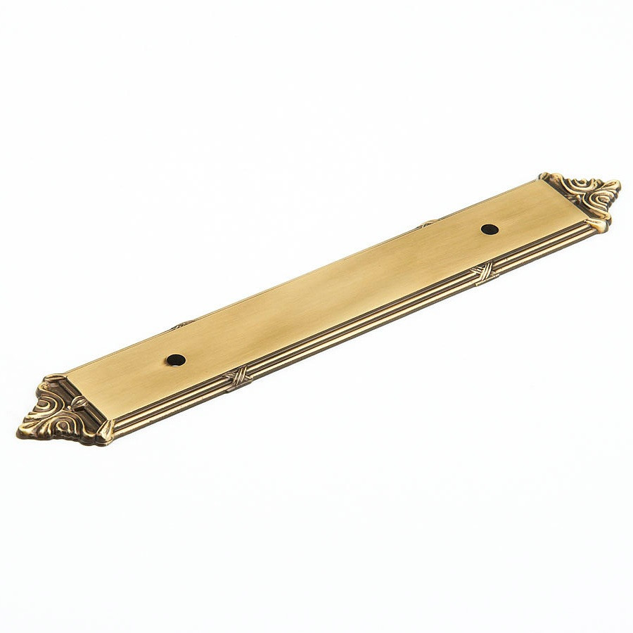 Schaub Symphony Elegance Versailles Solid Brass Pull Backplate 96mm Centers 7-3/16" Overall Length
