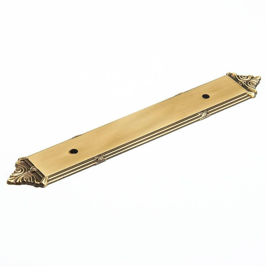  Schaub Symphony Elegance Versailles Solid Brass Pull Backplate 96mm Centers 7-3/16" Overall Length 
