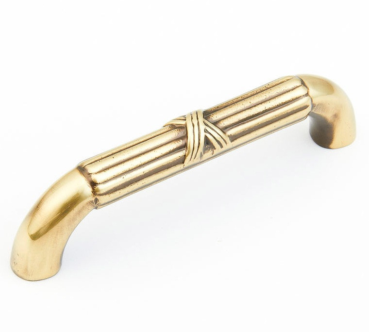 Schaub Symphony Elegance Versailles  Pull Solid Brass 3-3/4" (96mm) Center to Center