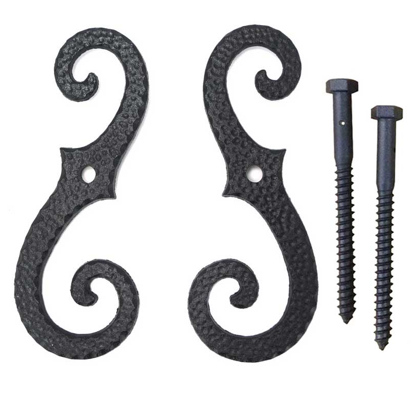 John Wright Company Scroll Shutter Dog Stippled, Large (Sold in Pairs) 088255