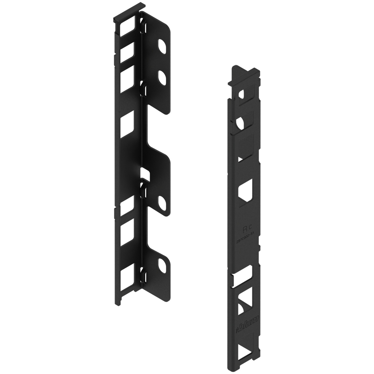 Blum ZB7C000S-CBM LEGRABOX rear fixing bracket set, height C (193 mm), right+left CARBON BLACK MATT