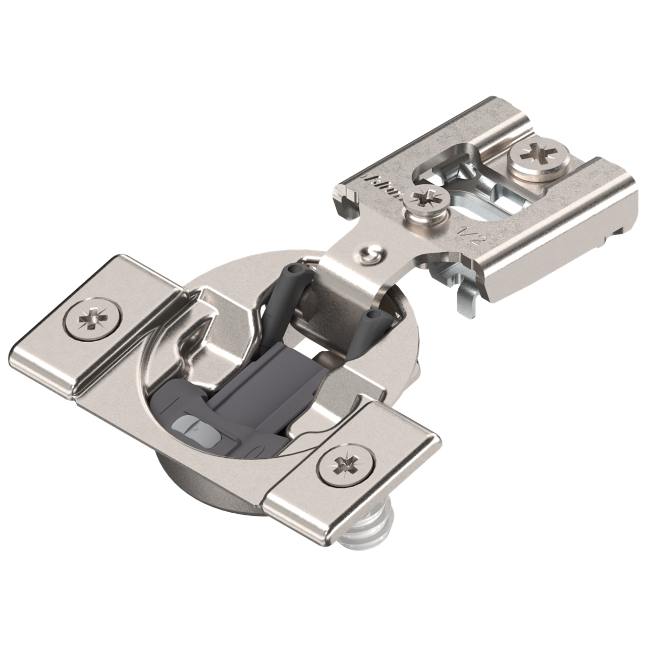 Blum 38N358BE08 COMPACT 1/2" Overlay Press-In Cabinet Door Hinge with 105-Degree BLUMOTION Soft Close Function Edge Mount
