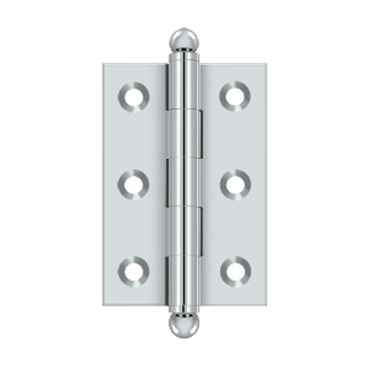 Deltana CH2517 SERIES SOLID BRASS 2-1/2" X 1-11/16" CABINET HINGES WITH BALL TIPS