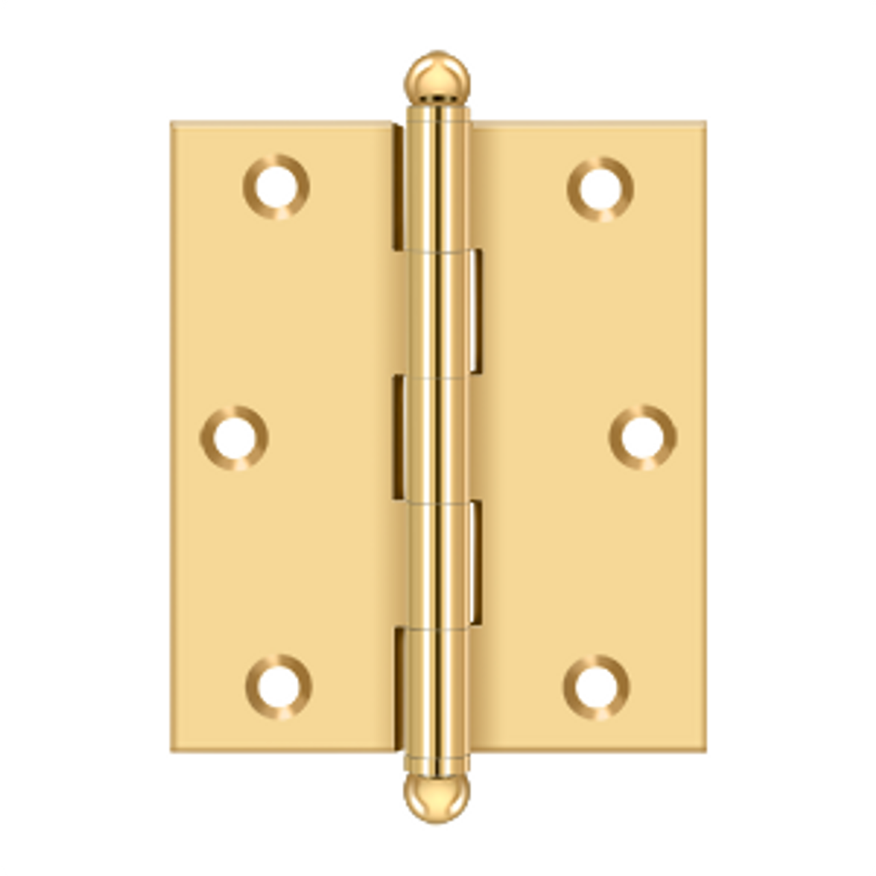 Deltana CH3025 SERIES SOLID BRASS 3" X 2-1/2" CABINET HINGES WITH BALL TIPS