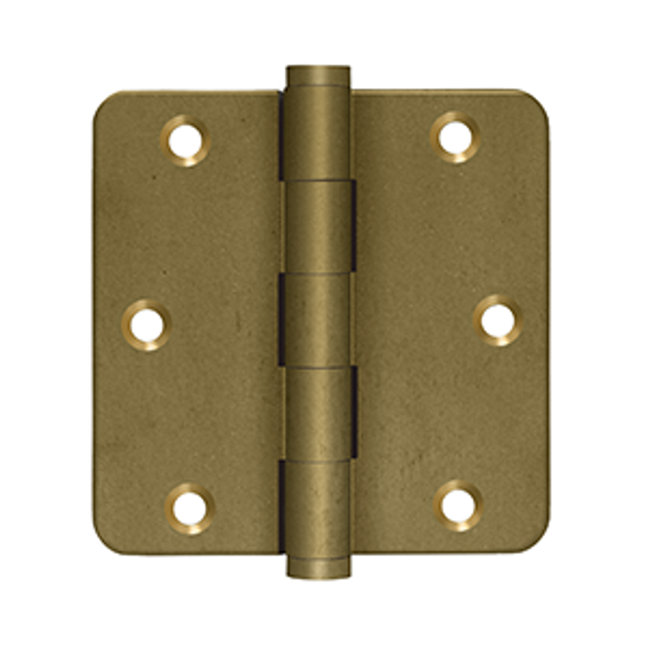 DELTANA 3-1/2" X 3-1/2" X 1/4" RADIUS SOLID BRASS HINGES DISTRESSED FINISHES