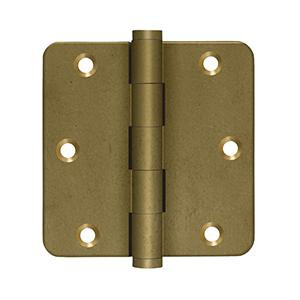 Deltana Hardware DELTANA 3-1/2" X 3-1/2" X 1/4" RADIUS SOLID BRASS HINGES DISTRESSED FINISHES 