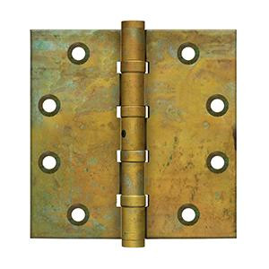 Deltana Hardware DELTANA DSB45 4-1/2" X 4-1/2" SQUARE HINGES DISTRESSED FINISHES SOLID BRASS 