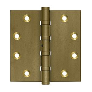 Deltana Hardware DELTANA DSB45 4-1/2" X 4-1/2" SQUARE HINGES DISTRESSED FINISHES SOLID BRASS 