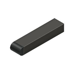 Deltana Hardware Deltana BDSR40 4" CONTEMPORARY HALF-CYLINDER TIP BASEBOARD BUMPER, SOLID BRASS 