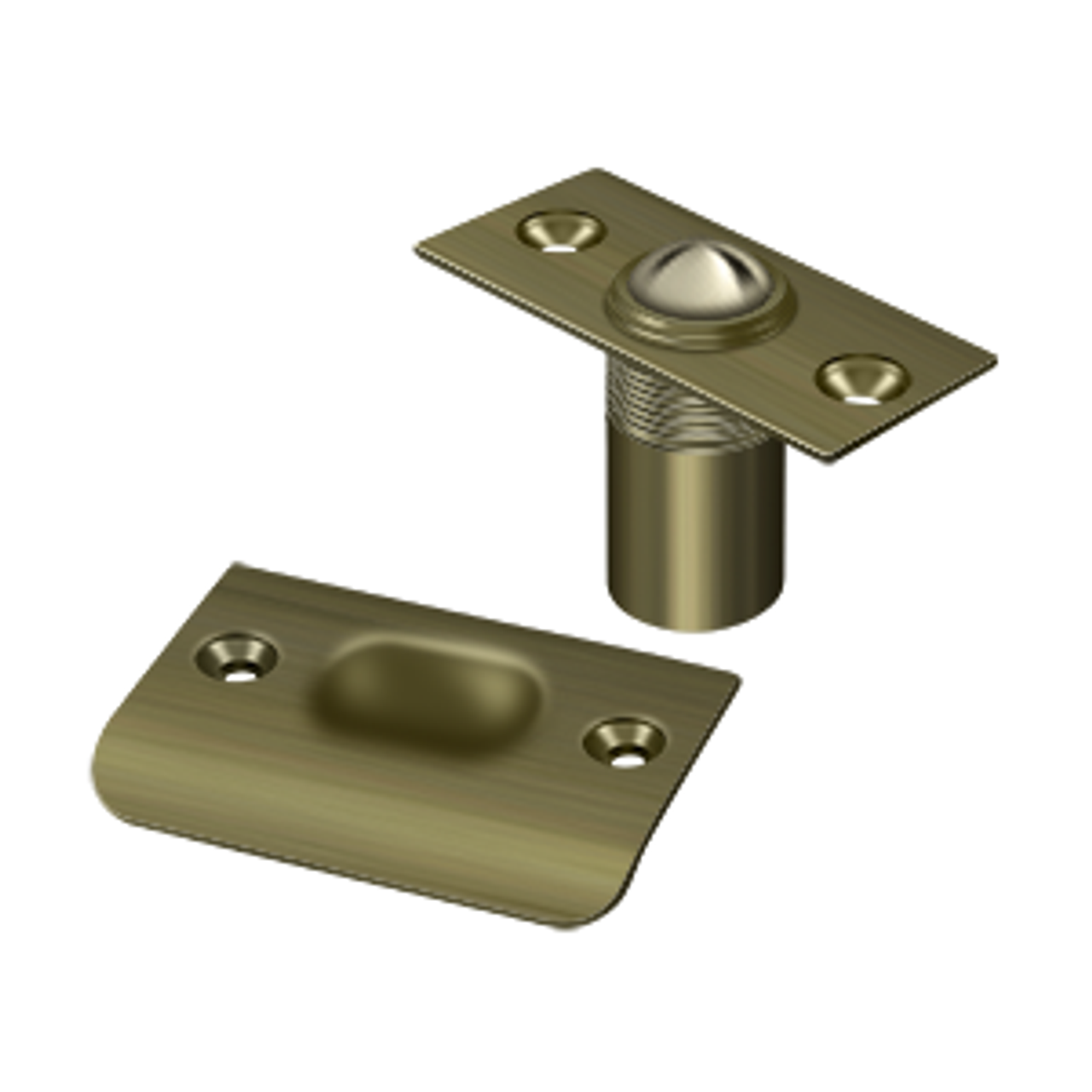 Deltana BC218R  2-1/8" BALL CATCH, SQUARE CORNERS SOLID BRASS
