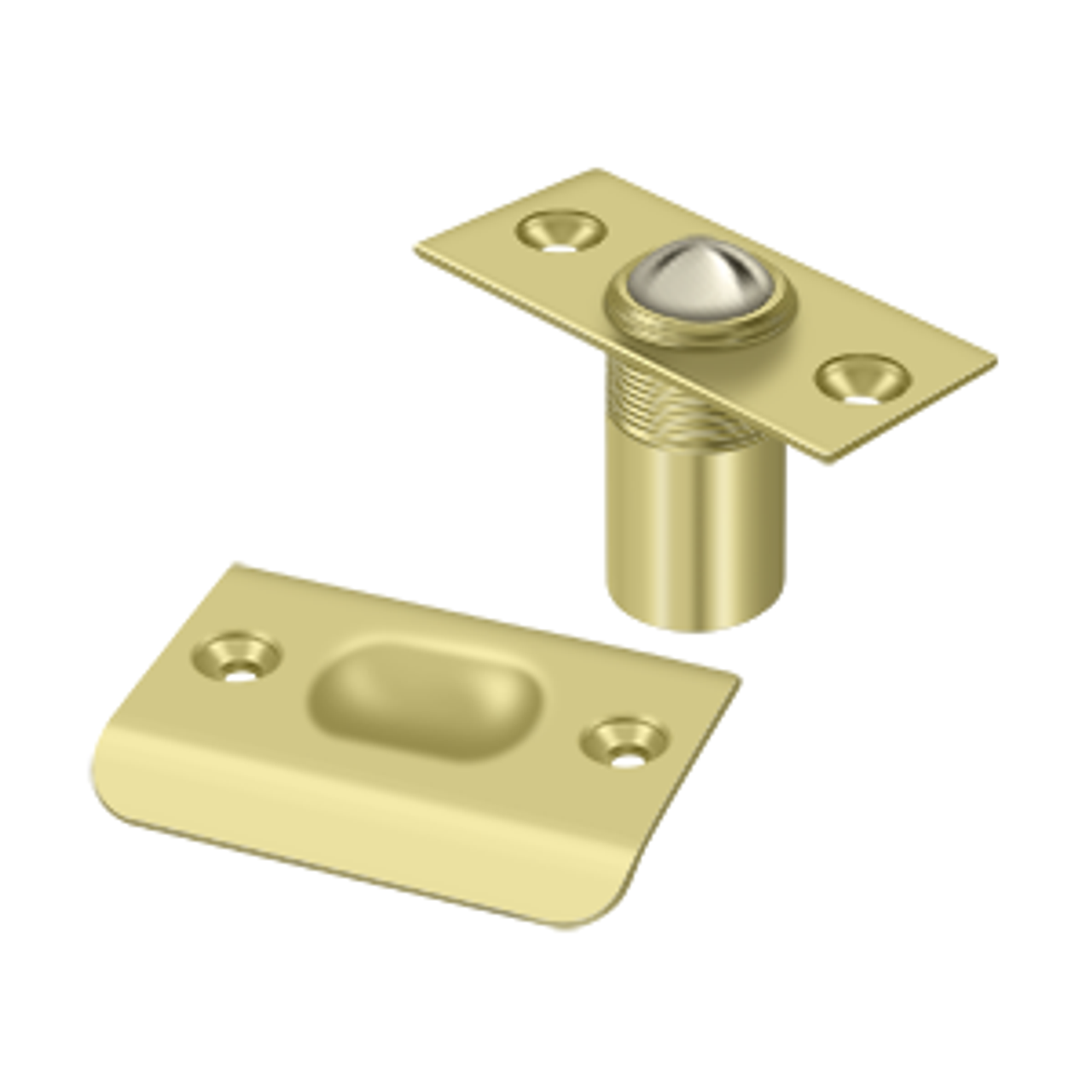 Deltana BC218R  2-1/8" BALL CATCH, SQUARE CORNERS SOLID BRASS