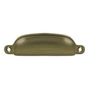 Deltana Hardware Deltana SHP29 EXPOSED SCREWS SHELL PULL 4-1/8"OAL -3-5/8" C to C SOLID BRASS 