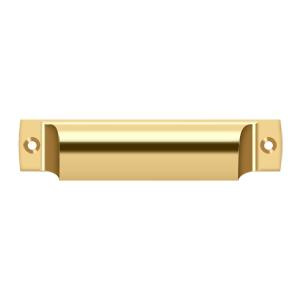 Deltana Hardware Deltana SHP40 EXPOSED SCREWS RECTANGULAR SHELL PULL 4-1/2" OAL- 4" C To C SOLID BRASS 