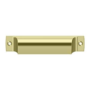 Deltana Hardware Deltana SHP40 EXPOSED SCREWS RECTANGULAR SHELL PULL 4-1/2" OAL- 4" C To C SOLID BRASS 