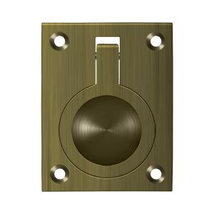 Deltana Hardware Deltana FRP25 FLUSH RING PULL, 2-1/2" X 1-7/8" SOLID BRASS 