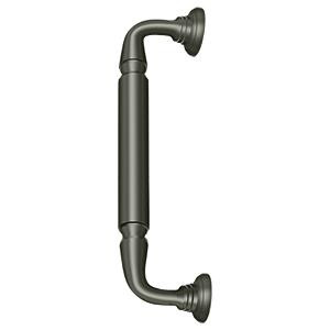 Deltana Hardware Deltana DP2578 DOOR PULL W/ ROSETTE, 10" SOLID BRASS 