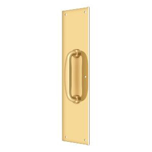 Deltana Hardware Deltana PPH55 PUSH PLATE W/ HANDLE 3-1/2" X 15 " - HANDLE 5-1/4" SOLID BRASS 