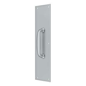 Deltana Hardware Deltana PPH55 PUSH PLATE W/ HANDLE 3-1/2" X 15 " - HANDLE 5-1/4" SOLID BRASS 