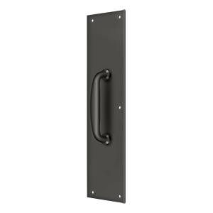 Deltana Hardware Deltana PPH55 PUSH PLATE W/ HANDLE 3-1/2" X 15 " - HANDLE 5-1/4" SOLID BRASS 