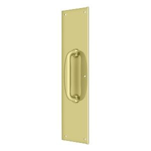 Deltana Hardware Deltana PPH55 PUSH PLATE W/ HANDLE 3-1/2" X 15 " - HANDLE 5-1/4" SOLID BRASS 