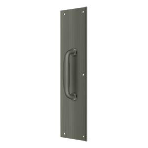 Deltana Hardware Deltana PPH55 PUSH PLATE W/ HANDLE 3-1/2" X 15 " - HANDLE 5-1/4" SOLID BRASS 