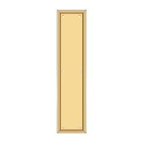 Deltana Hardware Deltana PP2280 FRAMED PUSH PLATE, HD, 3 1/2" X 15" SOLID BRASS 