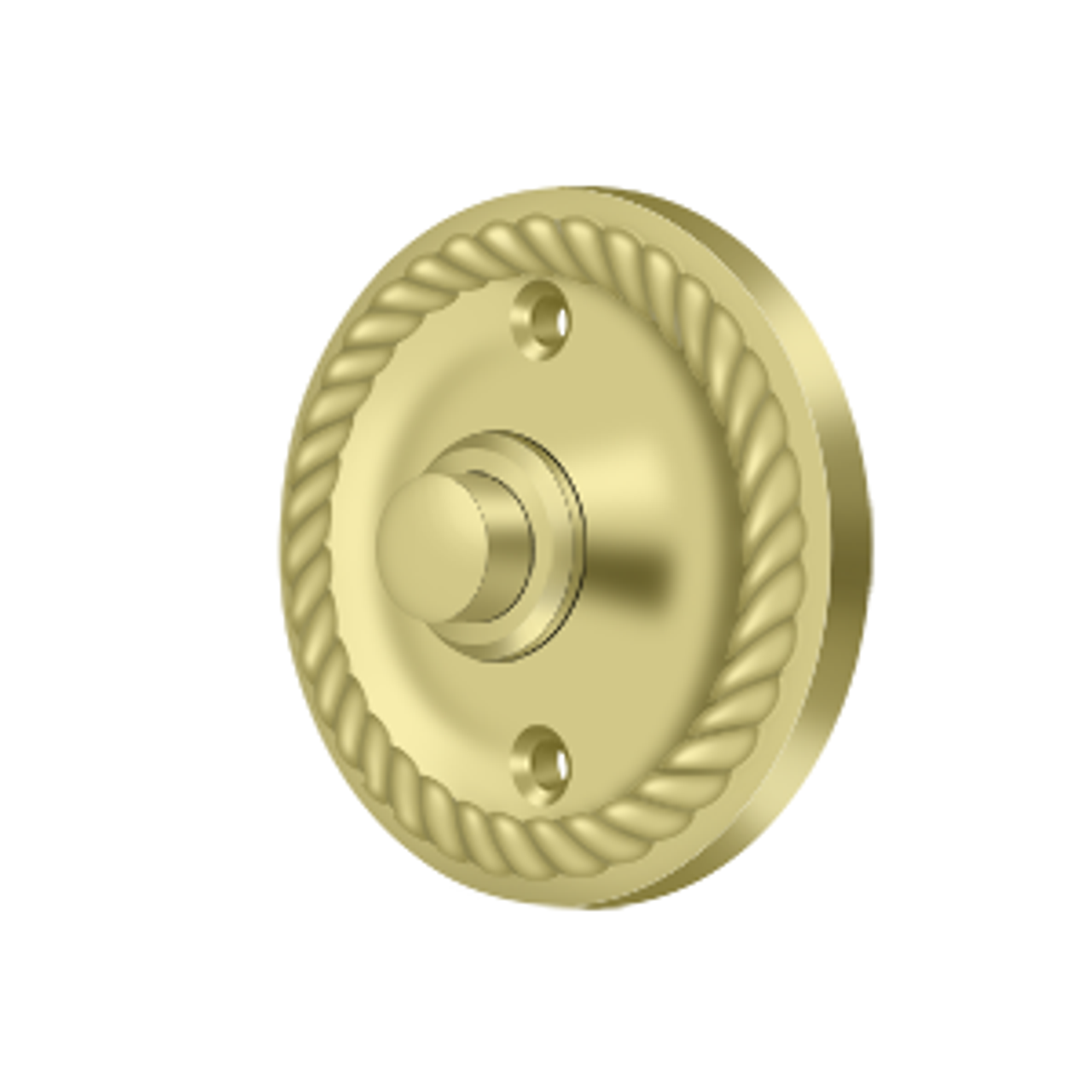 Deltana BBRR213 BELL BUTTON, ROUND WITH ROPE SOLID BRASS