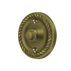 Deltana Hardware Deltana BBRR213 BELL BUTTON, ROUND WITH ROPE SOLID BRASS 