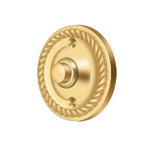 Deltana Hardware Deltana BBRR213 BELL BUTTON, ROUND WITH ROPE SOLID BRASS 