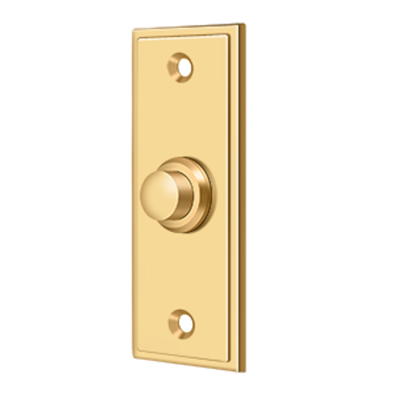 Deltana BBS333 BELL BUTTON, RECTANGULAR CONTEMPORARY SOLID BRASS