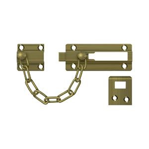 Deltana Hardware Deltana CDG35 DOOR GUARD, CHAIN / DOORBOLT SOLID BRASS 