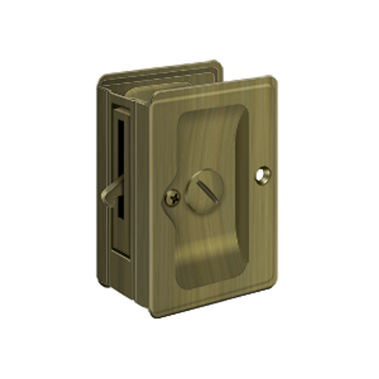 Deltana SDLA325 HEAVY DUTY PRIVACY POCKET LOCK, ADJUSTABLE, 3-1/4" X 2-1/4" SOLID BRASS