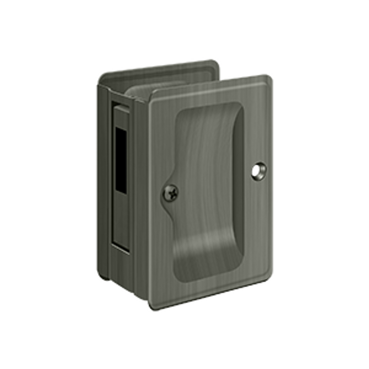 Deltana SDAR325 POCKET LOCK, ADJUSTABLE, 3-1/4" X 2-1/4" SLIDING DOOR RECEIVER SOLID BRASS